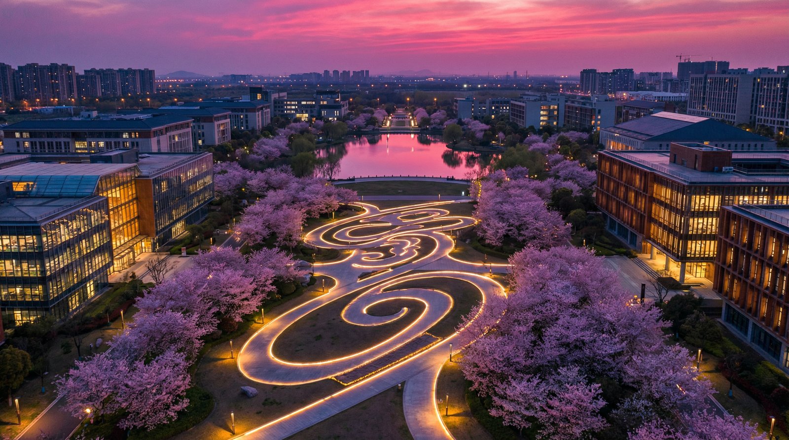 四虎传媒航拍校园夜景传媒
